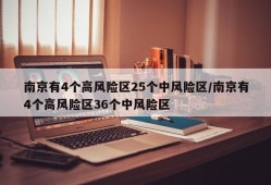 南京有4个高风险区25个中风险区/南京有4个高风险区36个中风险区