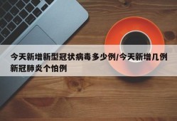 今天新增新型冠状病毒多少例/今天新增几例新冠肺炎个怕例