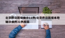 北京昨日新增确诊11例/北京昨日新增本地确诊病例31例原因