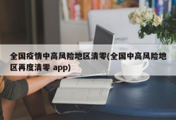全国疫情中高风险地区清零(全国中高风险地区再度清零 app)