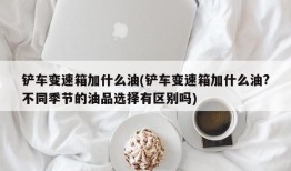 铲车变速箱加什么油(铲车变速箱加什么油?不同季节的油品选择有区别吗)