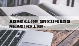 北京新增本土66例:朝阳区31例(北京朝阳区新增3例本土病例)