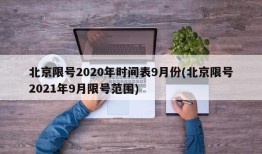 北京限号2020年时间表9月份(北京限号2021年9月限号范围)