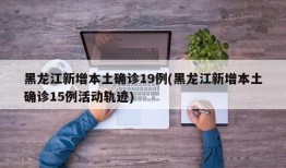 黑龙江新增本土确诊19例(黑龙江新增本土确诊15例活动轨迹)