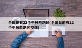 全国现有22个中风险地区(全国目前有22个中风险地区疫情)