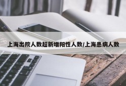 上海出院人数超新增阳性人数/上海患病人数