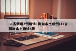 31省新增3例确诊1例为本土病例/31省新增本土确诊4例